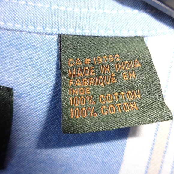 Timberland single stitch men's short sleeve shirt XL blue and cream, like new - Picture 8 of 11